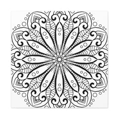Handmade Mandala Art - Black & White Wall Art - Matte Canvas, Stretched, 125 alt text 8
