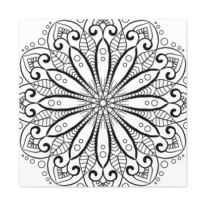 Handmade Mandala Art - Black & White Wall Art - Matte Canvas, Stretched, 125 alt text 8