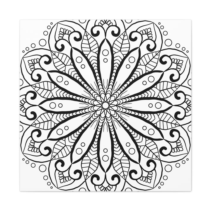 Handmade Mandala Art - Black & White Wall Art - Matte Canvas, Stretched, 125 alt text 8