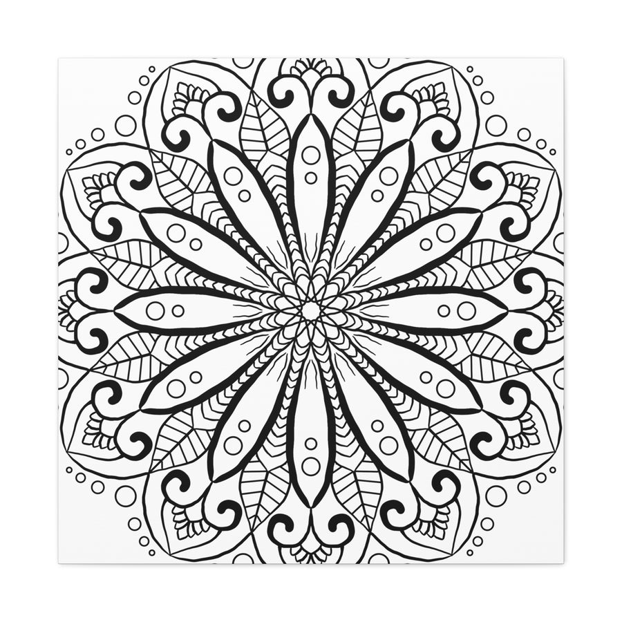 Handmade Mandala Art - Black & White Wall Art - Matte Canvas, Stretched, 125 alt text 8