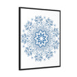 Handcrafted steel blue mandala design wall art on gallery canvas wraps