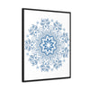 Handcrafted steel blue mandala design wall art on gallery canvas wraps