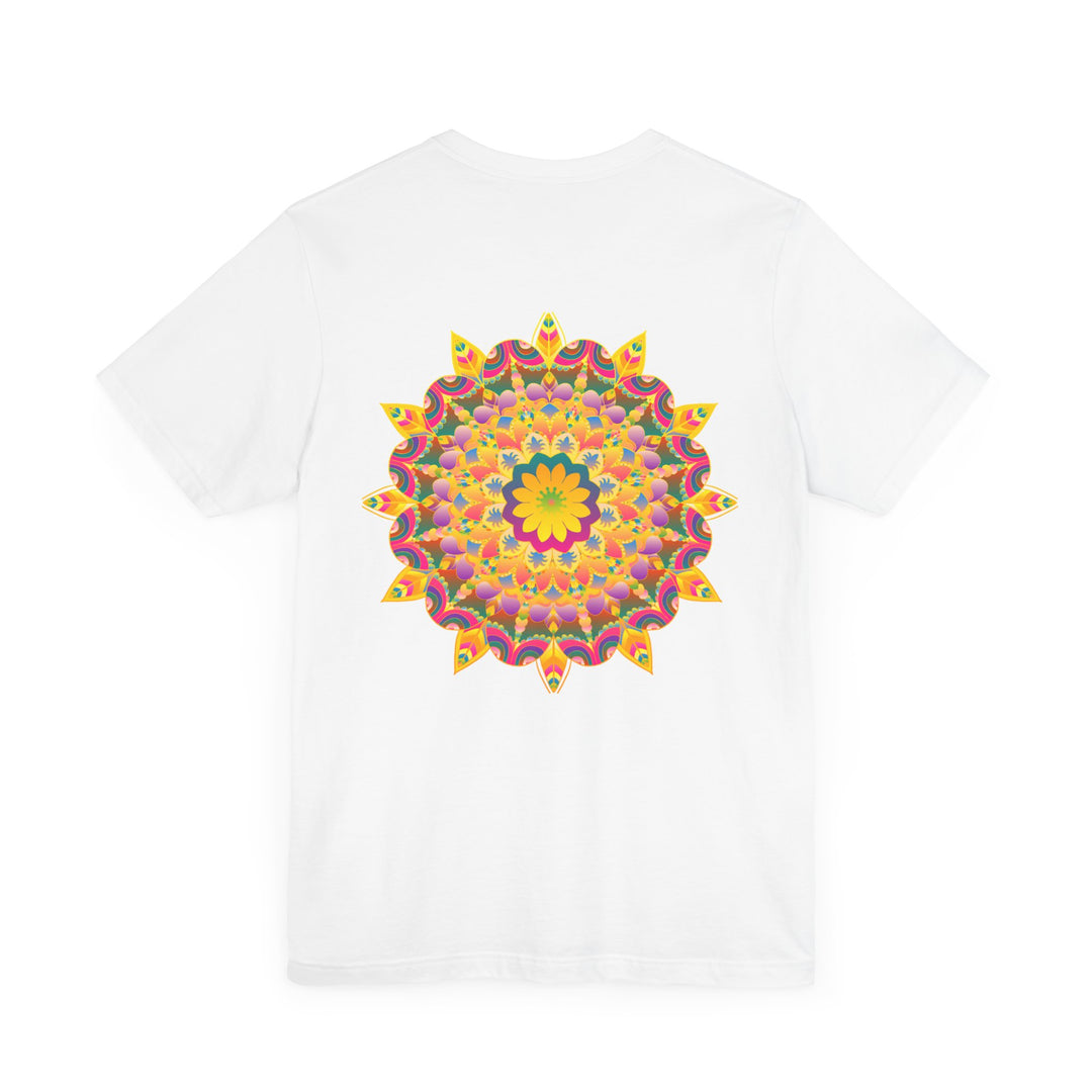 Vibrant Mandala Tee featuring intricate, colorful design symbolizing peace and harmony