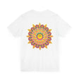 Vibrant Mandala Tee featuring intricate, colorful design symbolizing peace and harmony
