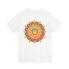 Vibrant Mandala Tee featuring intricate, colorful design symbolizing peace and harmony