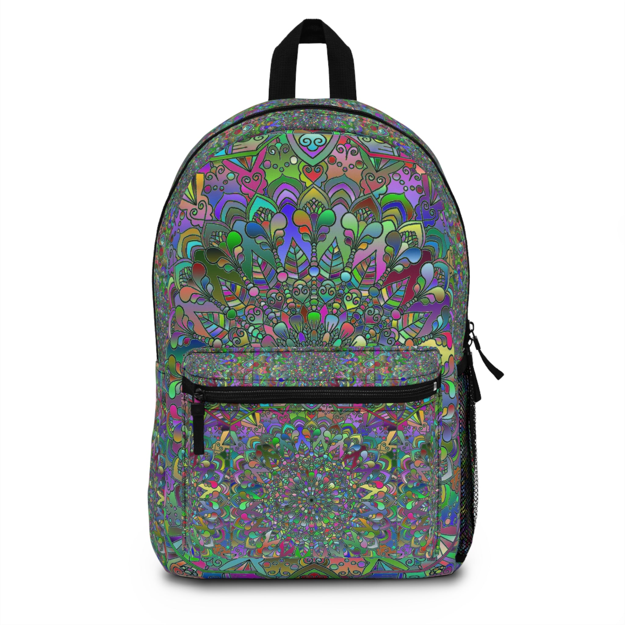 Mandala Pattern Backpack in Bold Hues for School and Travel
