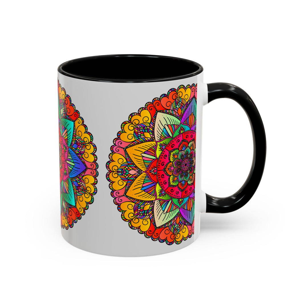 A colorful and intricate mandala art mug with beautiful design