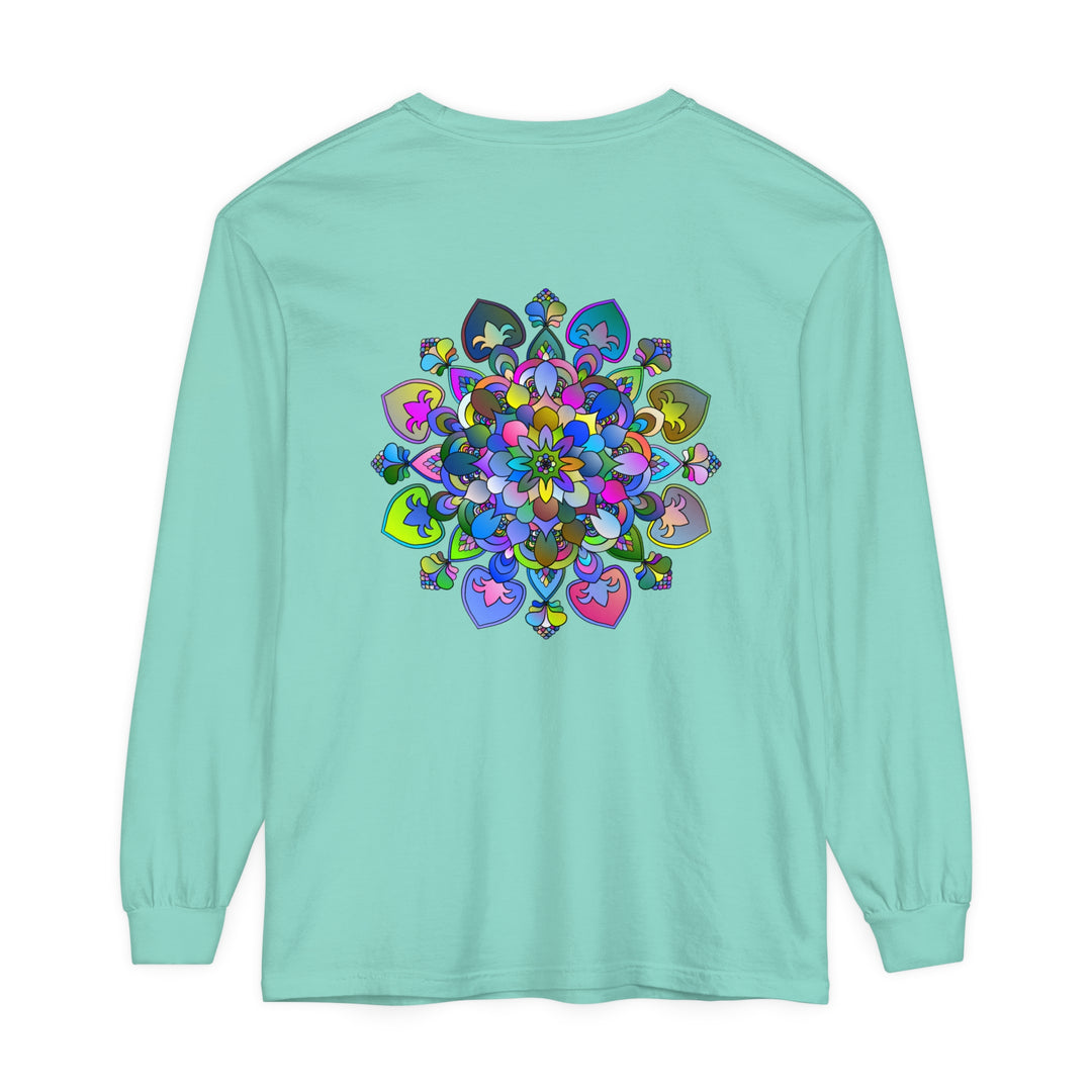 Colorful and intricate mandala design long sleeve t-shirt for a vibrant look