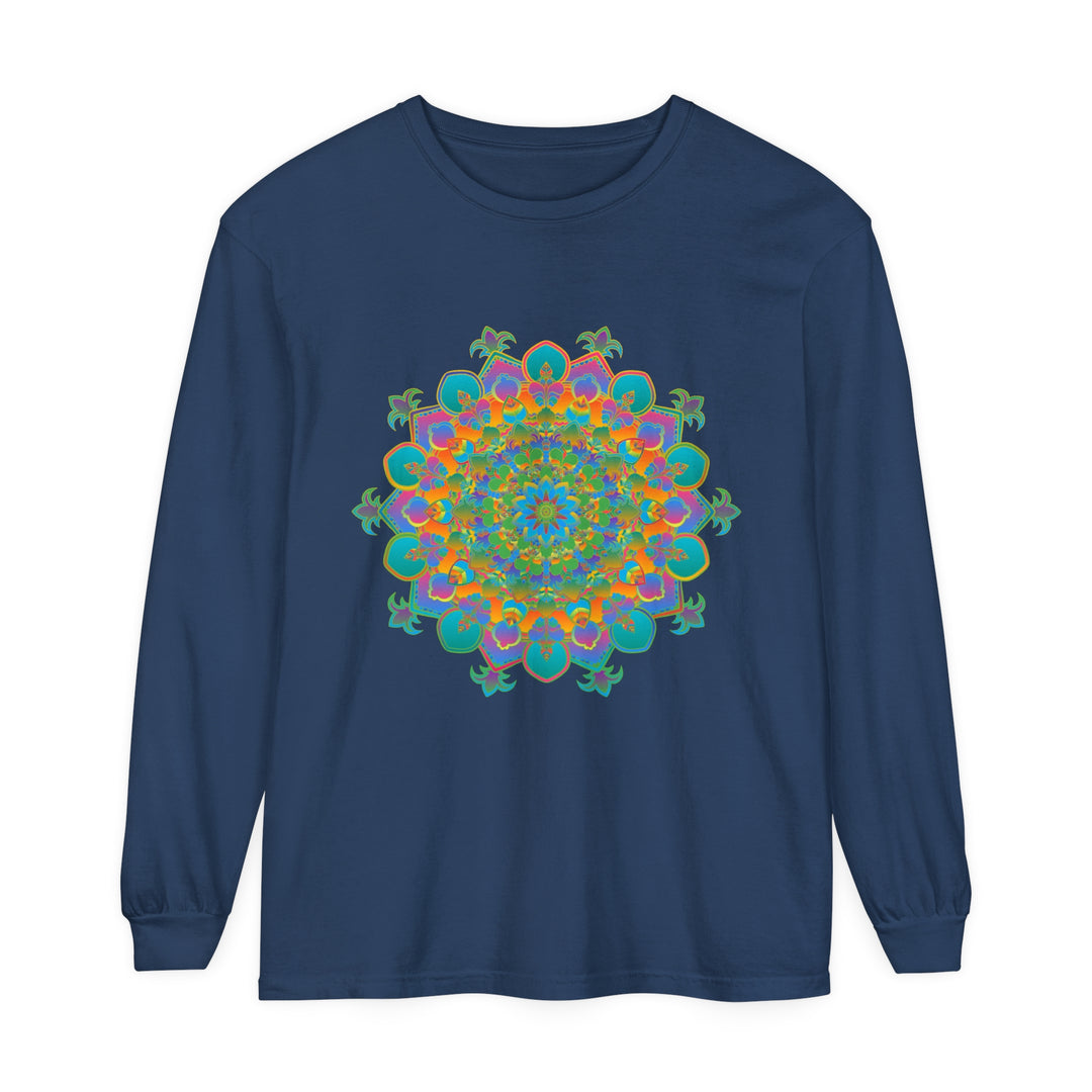 Colorful and intricate mandala design long sleeve t-shirt for men and women