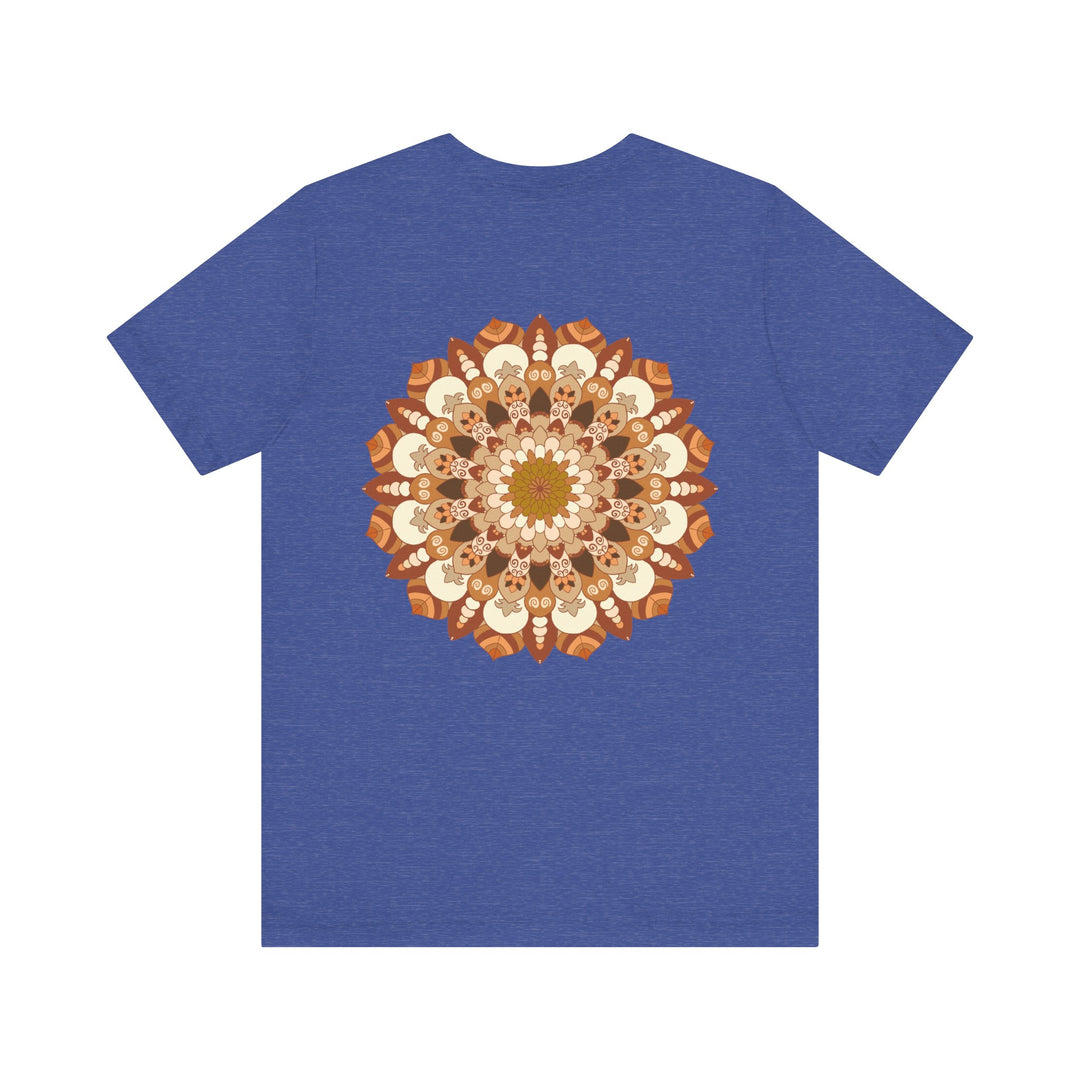  Woman wearing mandala tee while engaging in mindful activities