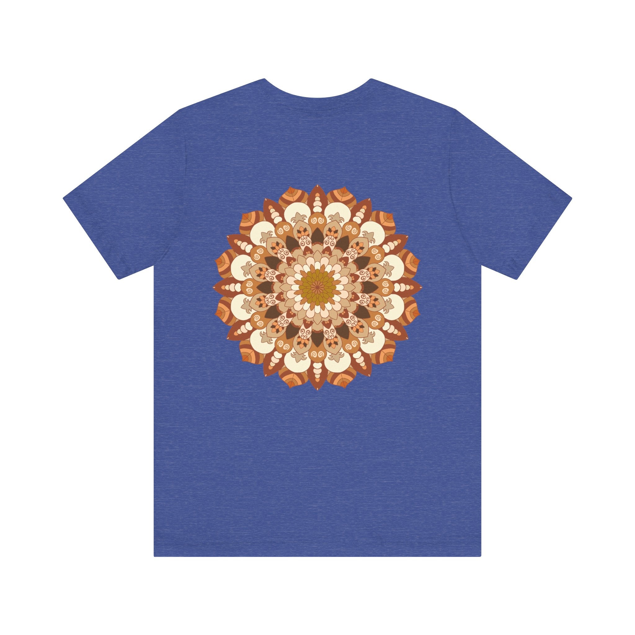  Woman wearing mandala tee while engaging in mindful activities