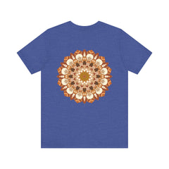  Woman wearing mandala tee while engaging in mindful activities
