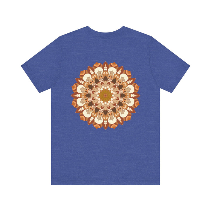  Woman wearing mandala tee while engaging in mindful activities