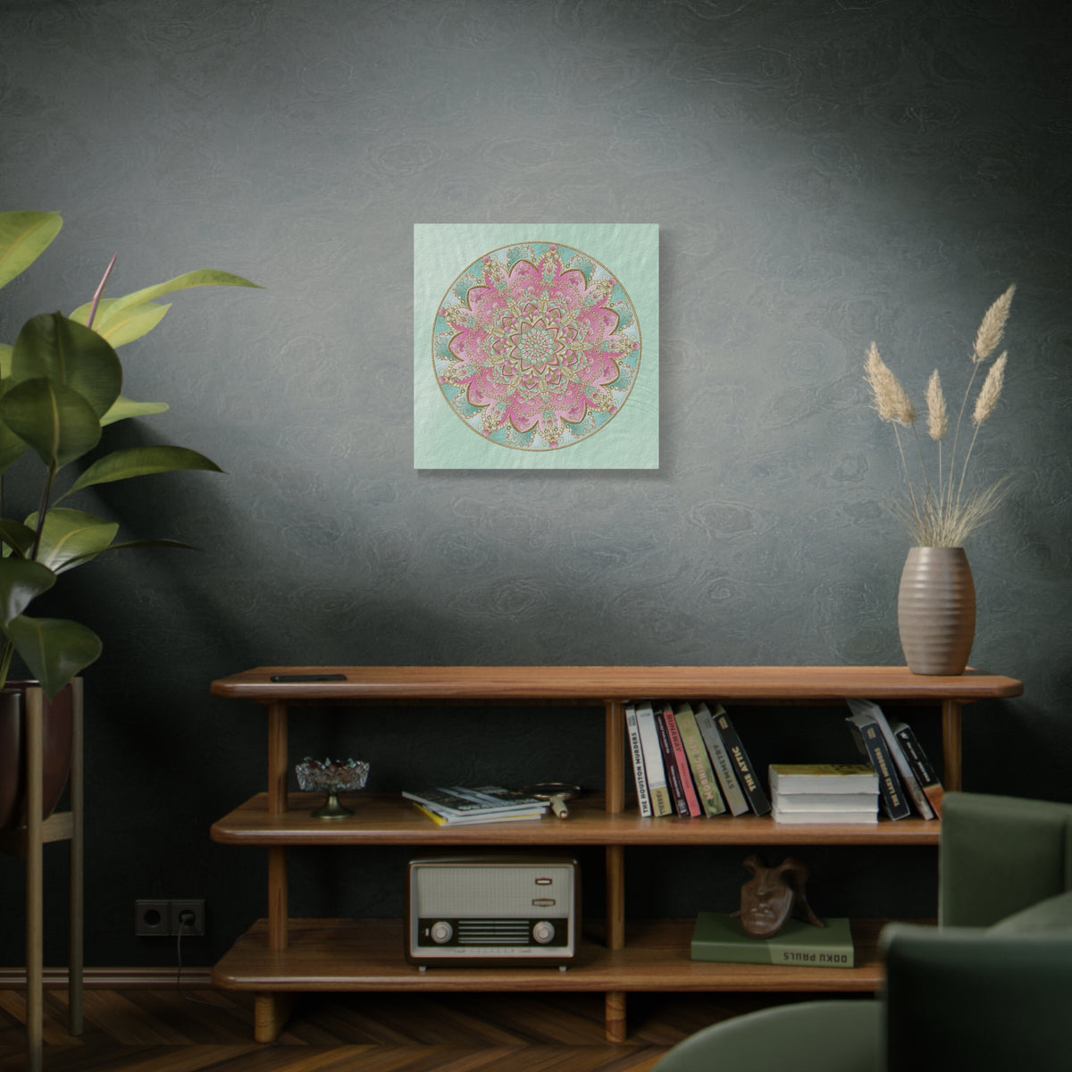 Pastel Pink Mandala Canvas Wall Art