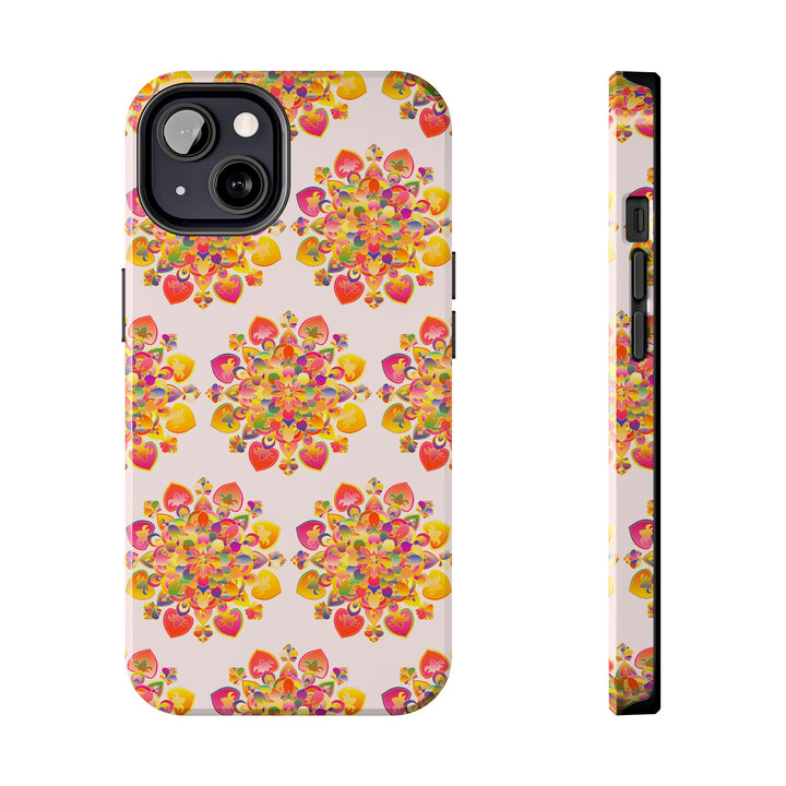 Phone Case - Hand-Drawn Mandala Art - Light Pink Long Description 14