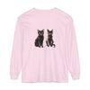 Black Cat Watercolor Art Long Sleeve T-Shirt featuring vibrant feline design