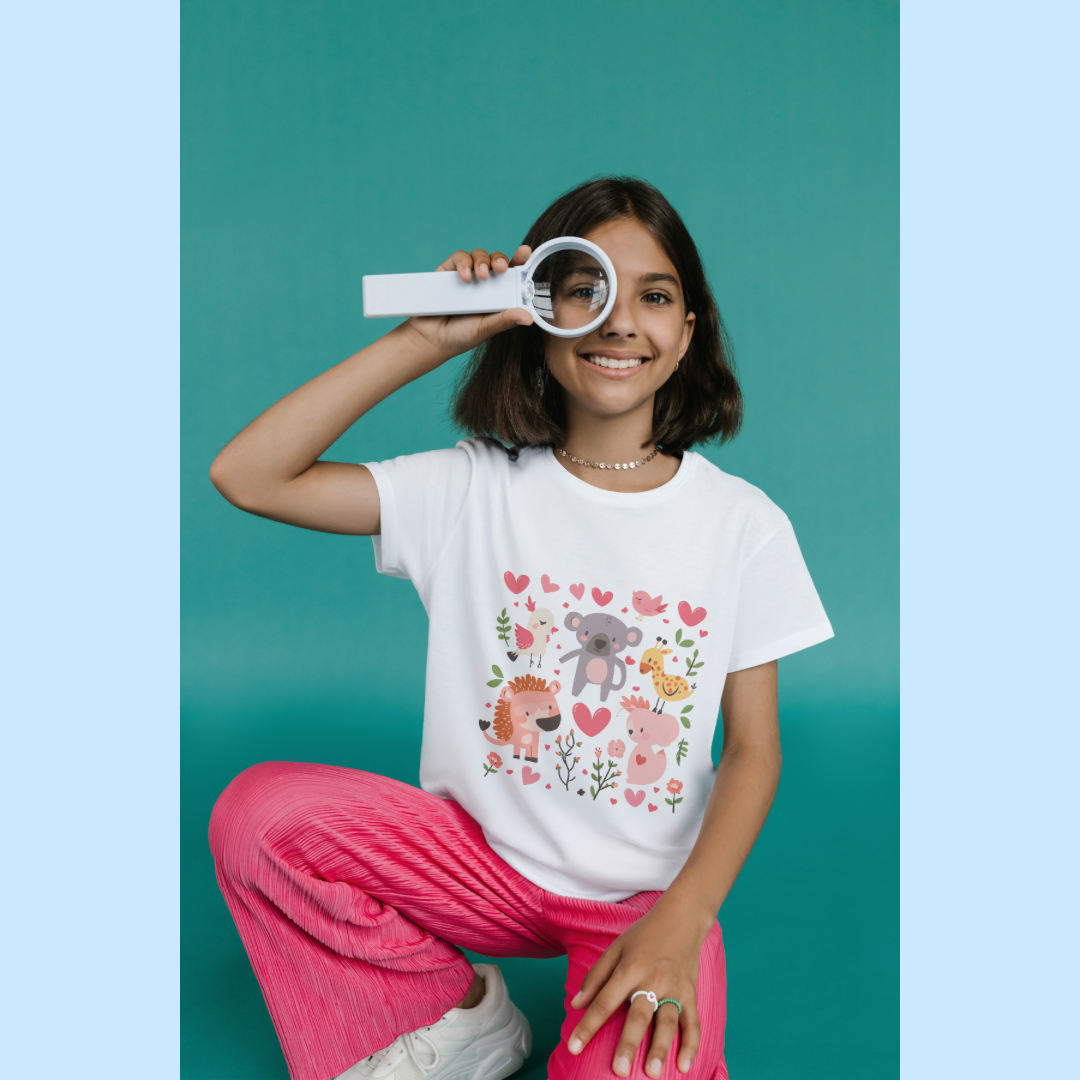 Adorable Animal Love Youth Tee, Cute Kids Shirt, Animal Graphic Tee, Children's Gift, Birthday or Holiday Outfit