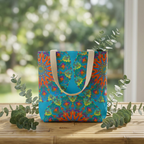 Canvas Tote Bag in Bright Tropical Colors for Summer Fun