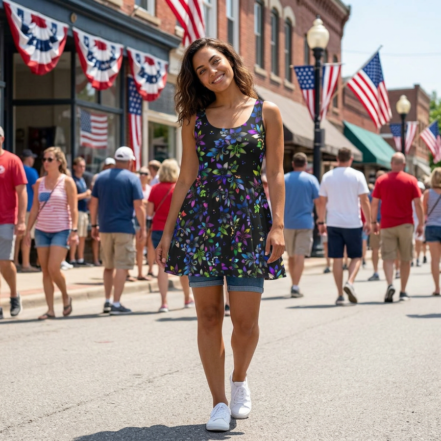 Floral Night Glow Skater Dress