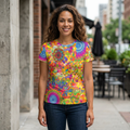 Psychedelic Floral Mandala Women’s Short Sleeve Shirt