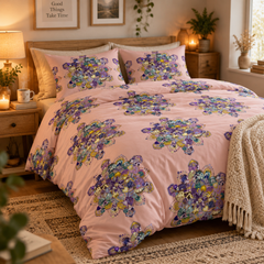 Pink Jewel Floral Cotton Bed Set