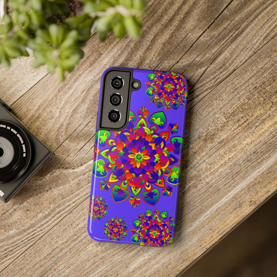 Colorful hand-drawn mandala rainbow design phone case for protecting your device