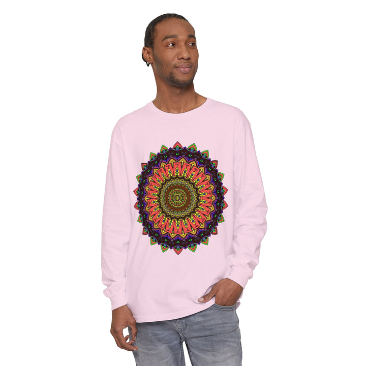 Intricate Mandala Long Sleeve T-Shirt featuring a colorful and detailed design