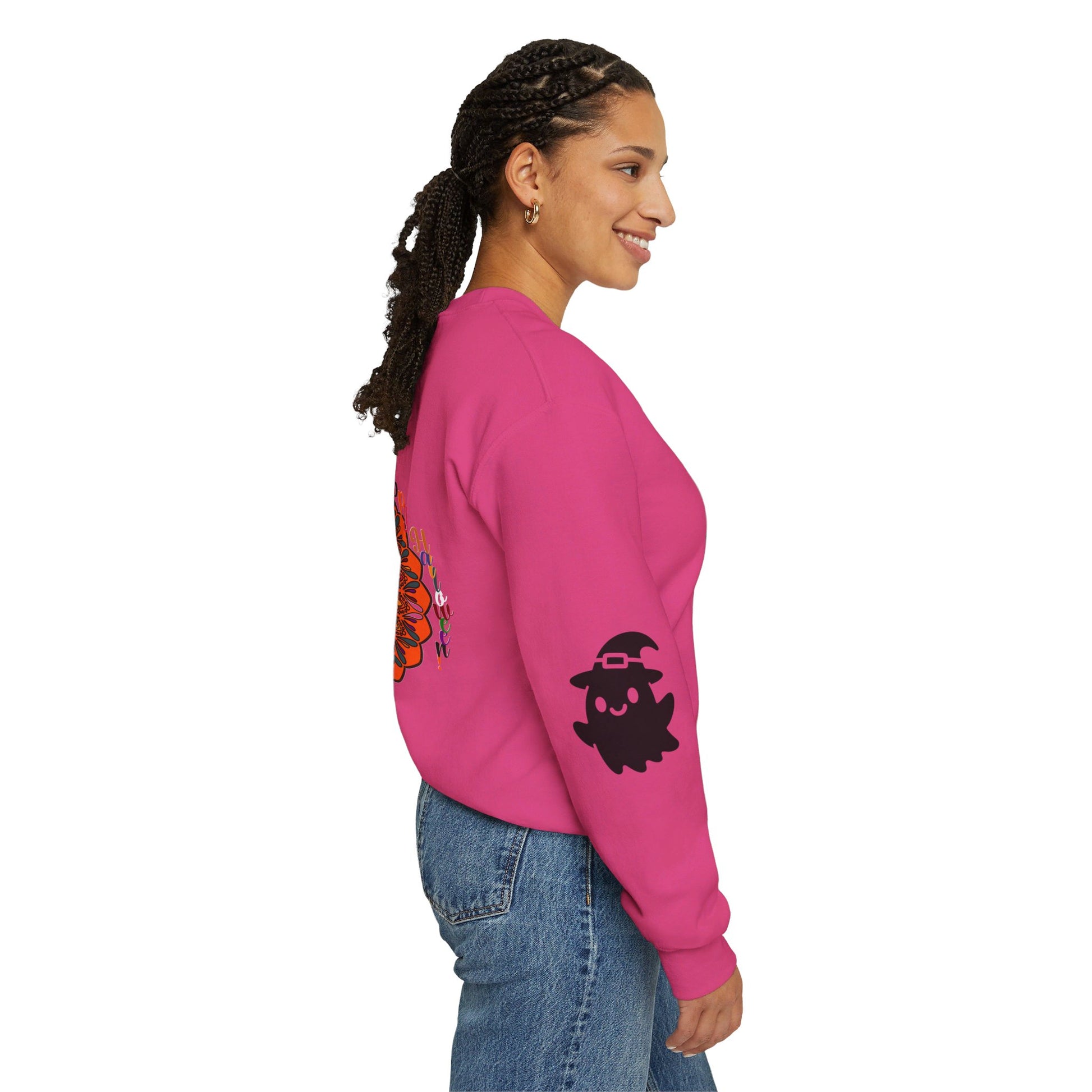 Unisex Heavy Blend™ Crewneck Sweatshirt with Cute Ghosts, Perfect for Halloween