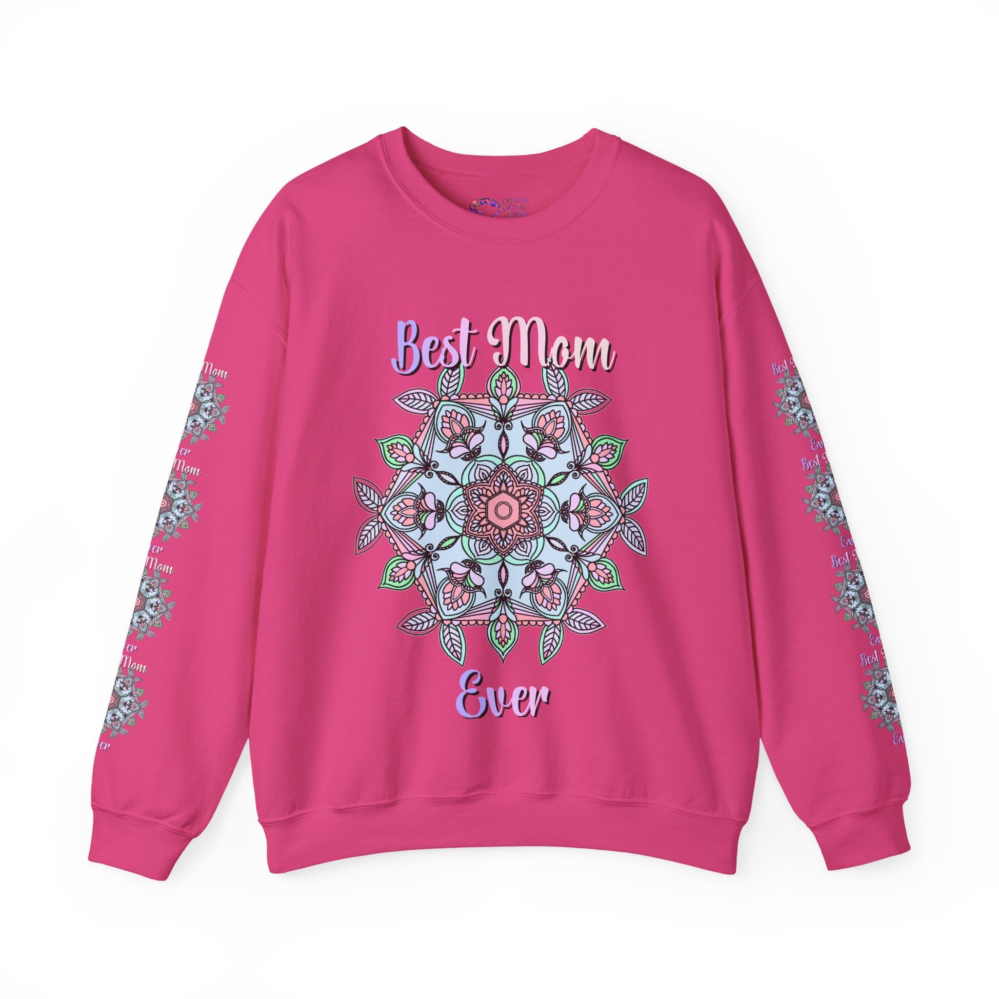 Mandala Art Crewneck Sweatshirt Celebrating Moms in Soft Hues