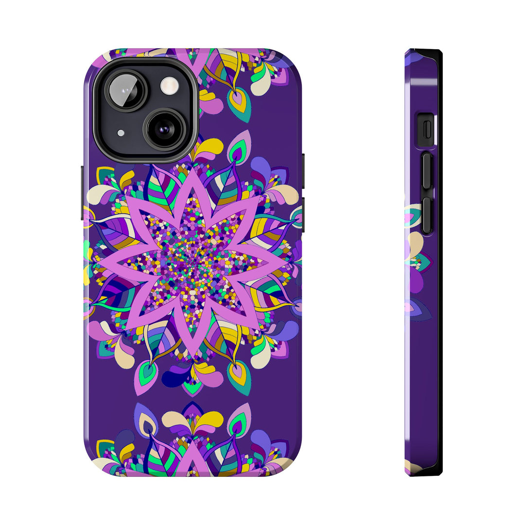 Beautiful hand-drawn purple Mandala Art iPhone X/XS phone case for protection and style