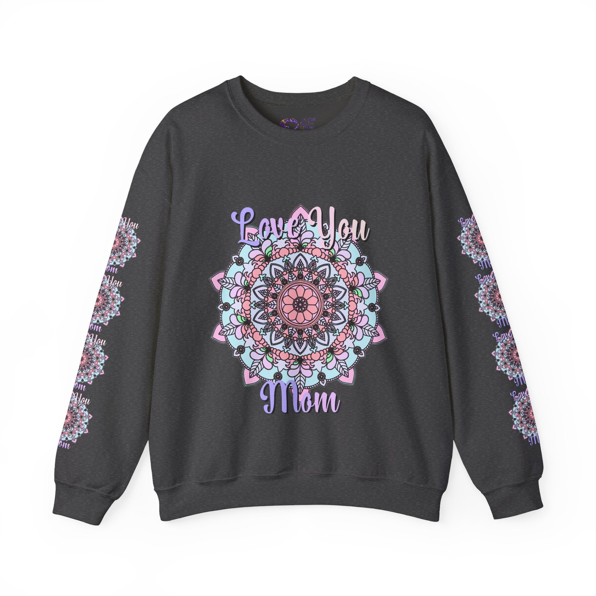 Mandala Sweatshirt for Mom with Heartfelt Design in Soft Hues