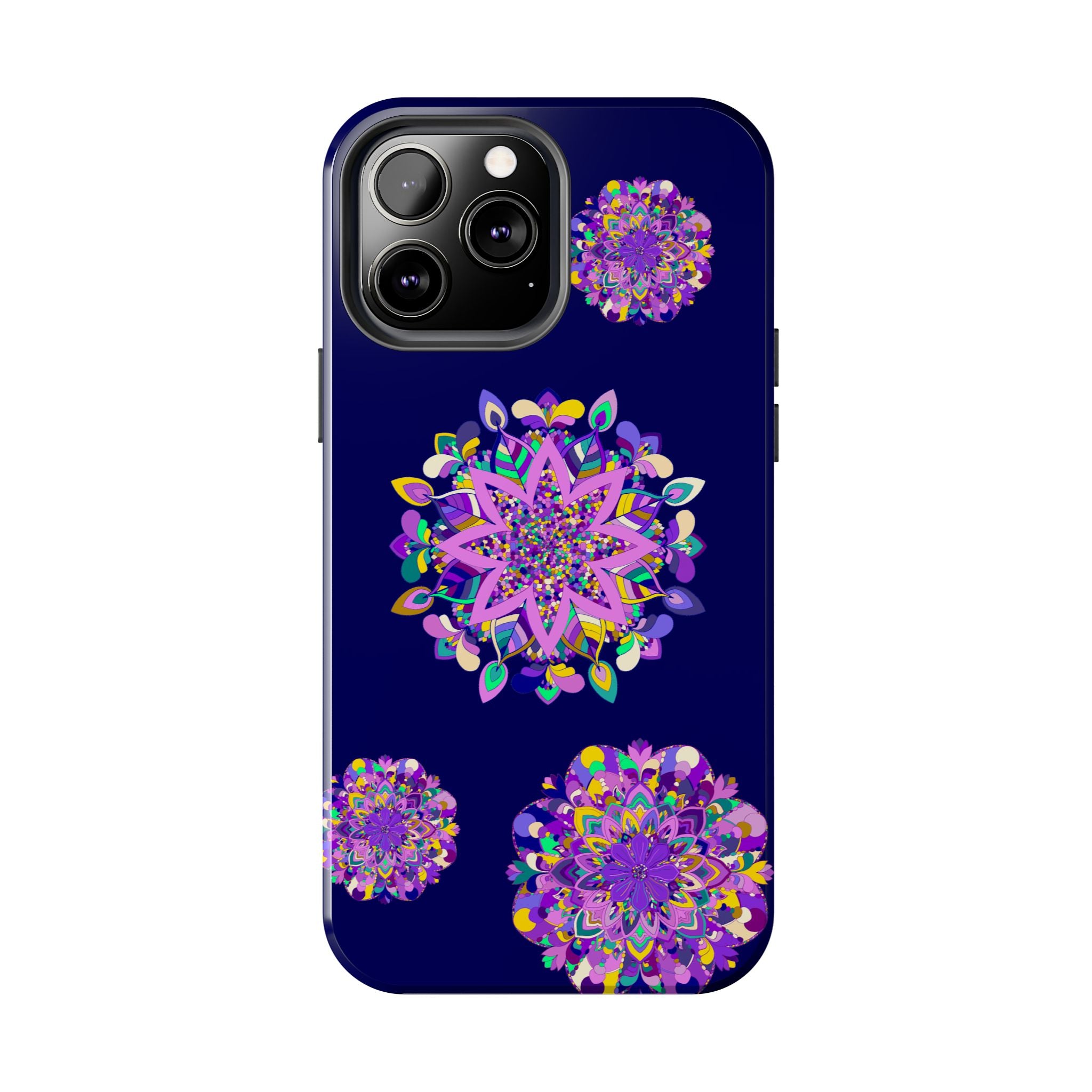 A durable and shock absorbent hand drawn mandala art purple shades phone case