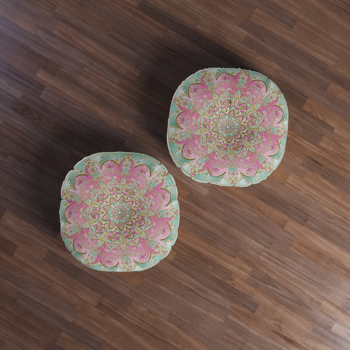 Pink Mandala Tufted Floor Pillow