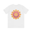 Vibrant Mandala T-Shirt featuring intricate design symbolizing peace, harmony, and unity