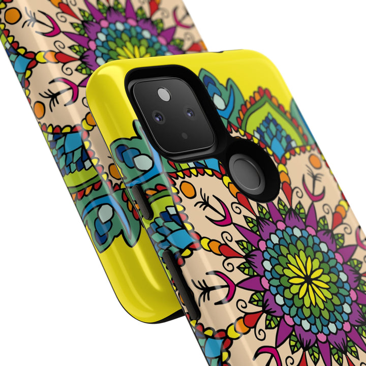 Intricate Floral Yellow Phone Case for Bold Protection and Style