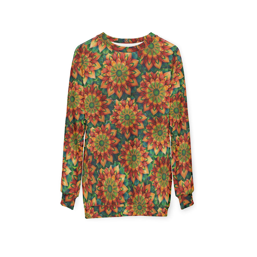 Felpa con stampa Mandala all-over — Caleidoscopio floreale autunnale