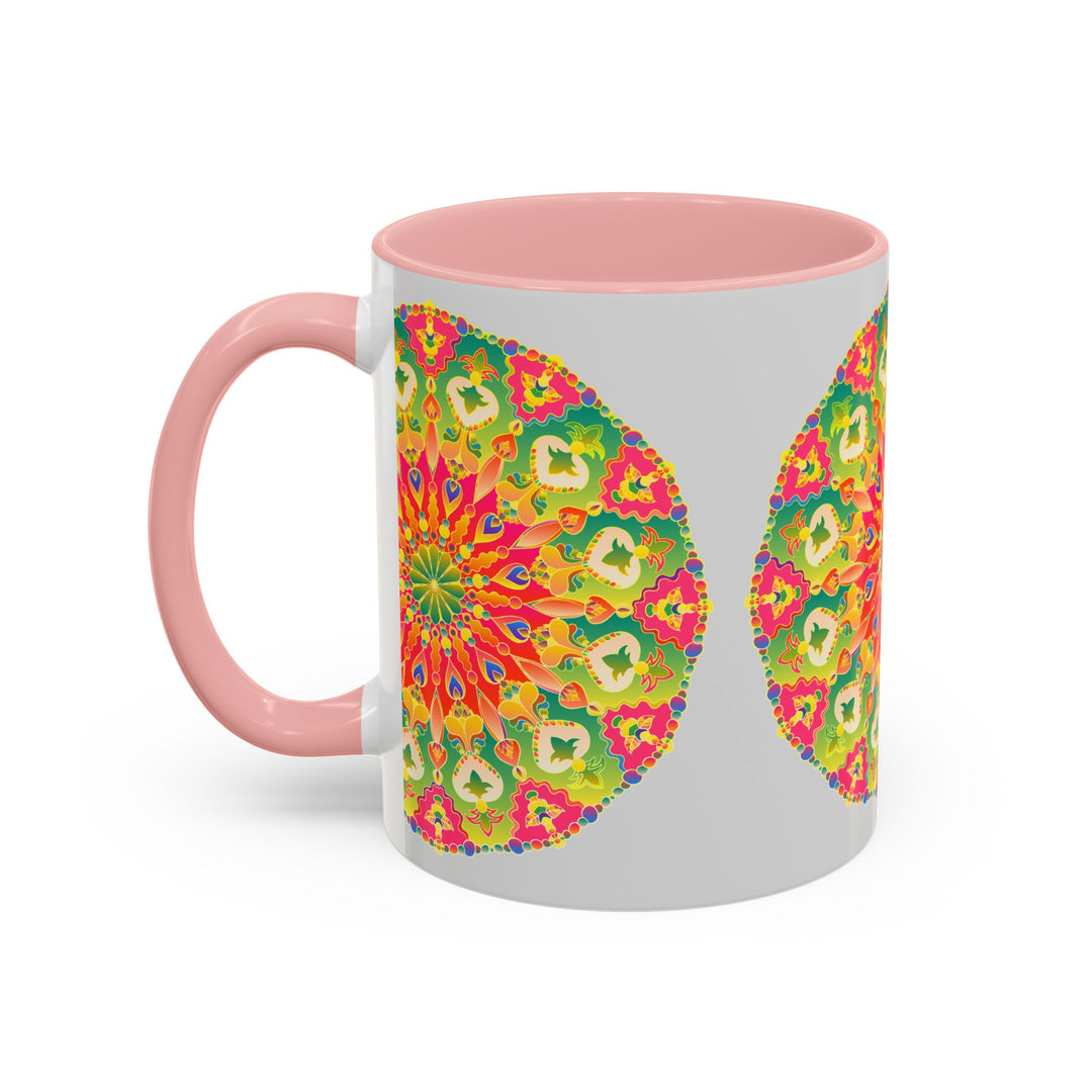 A colorful and vibrant mandala art mug, perfect for brightening up your morning coffee routine