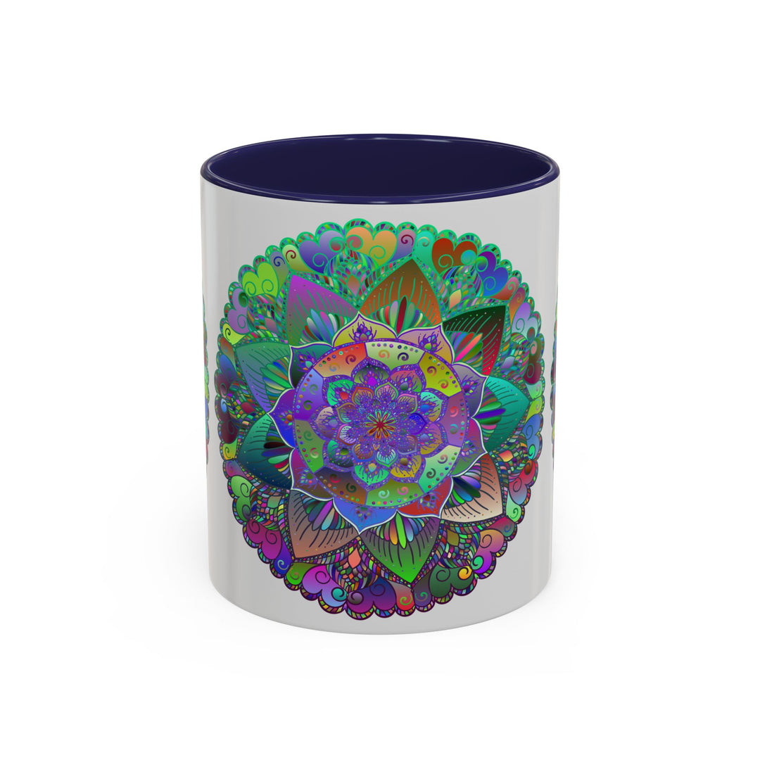 Beautiful mandala art mug with intricate and colorful design, perfect for adding a pop of creativity to your morning coffee routine