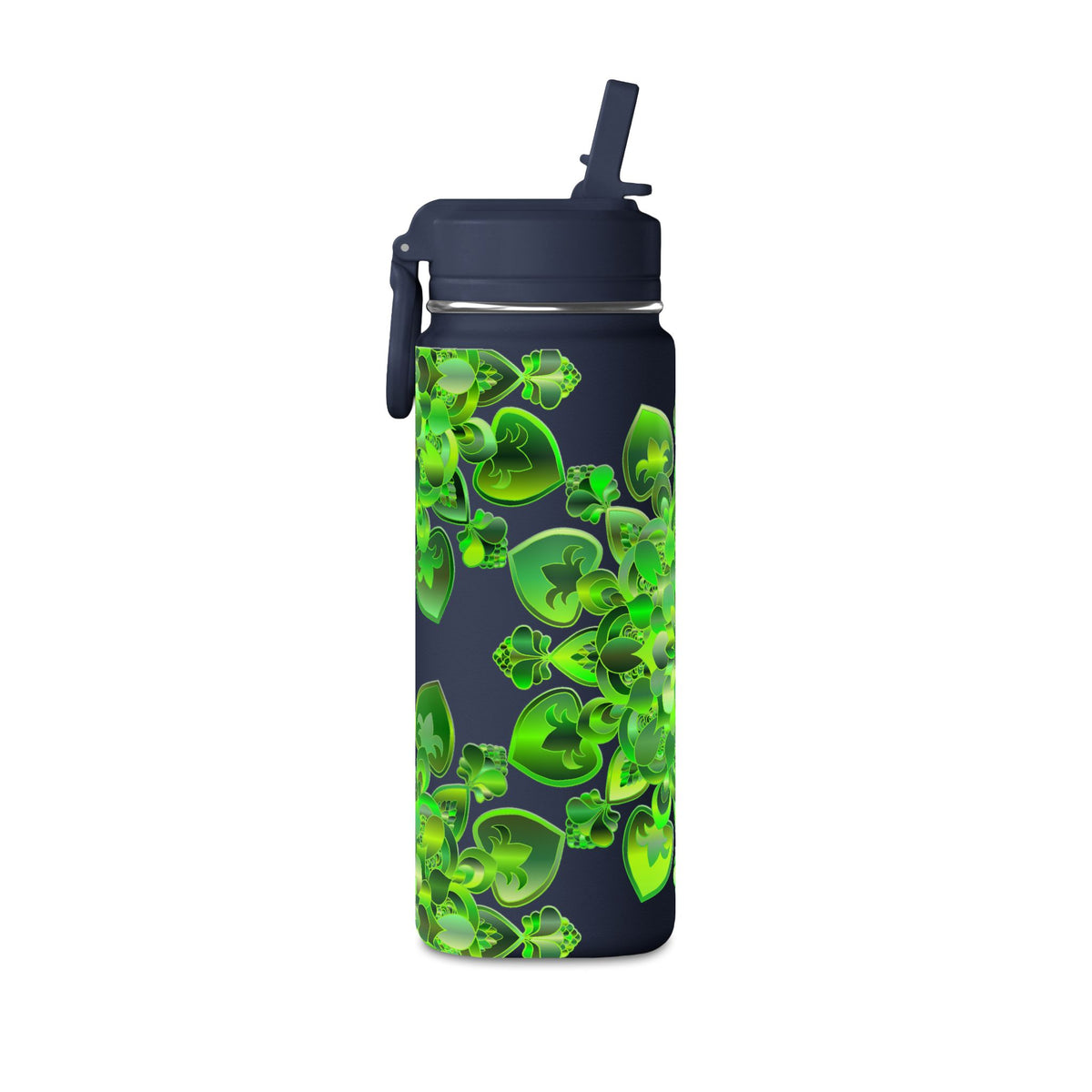 20oz Mini Water Bottle — Green Clover Kaleidoscope St. Patrick’s Day Bottle