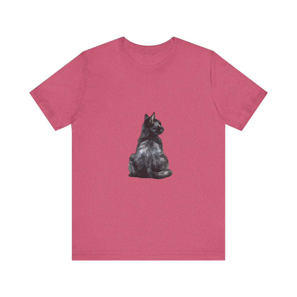 A stylish and eye-catching Mystical Black Cat T-Shirt featuring a detailed feline design