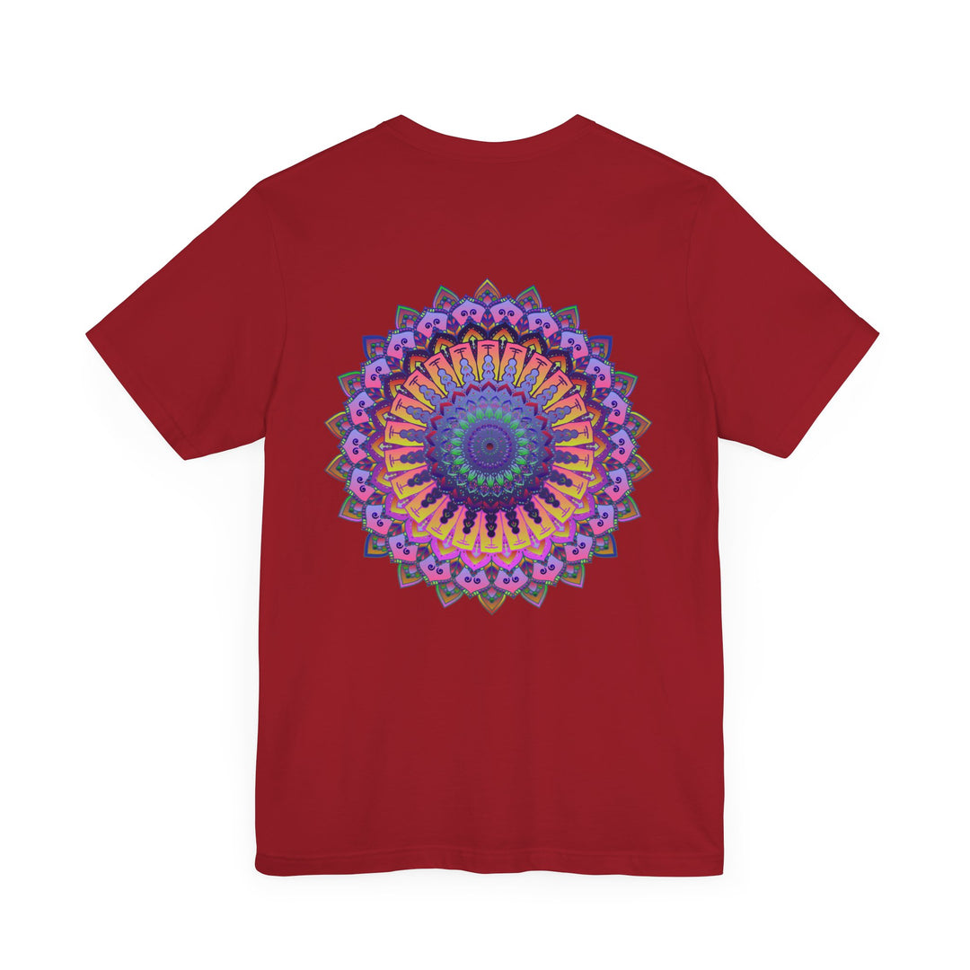 Colorful and intricate mandala design t-shirt promoting spiritual peace and harmony