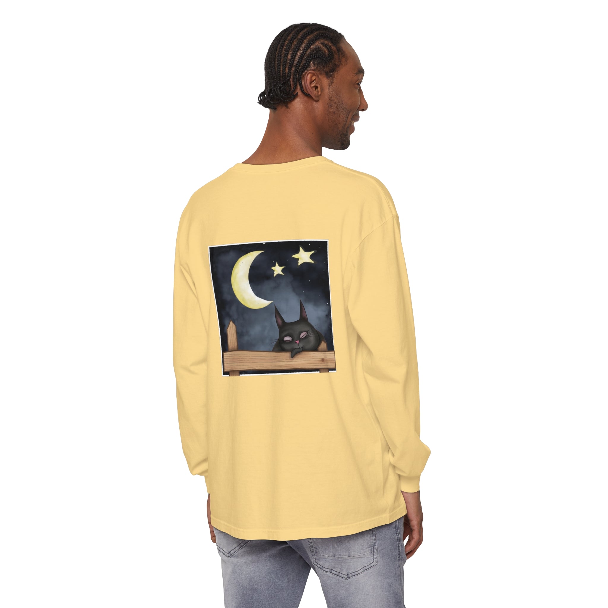 Beautiful and peaceful Sleepy Cat Night Sky T-Shirt with stunning celestial design