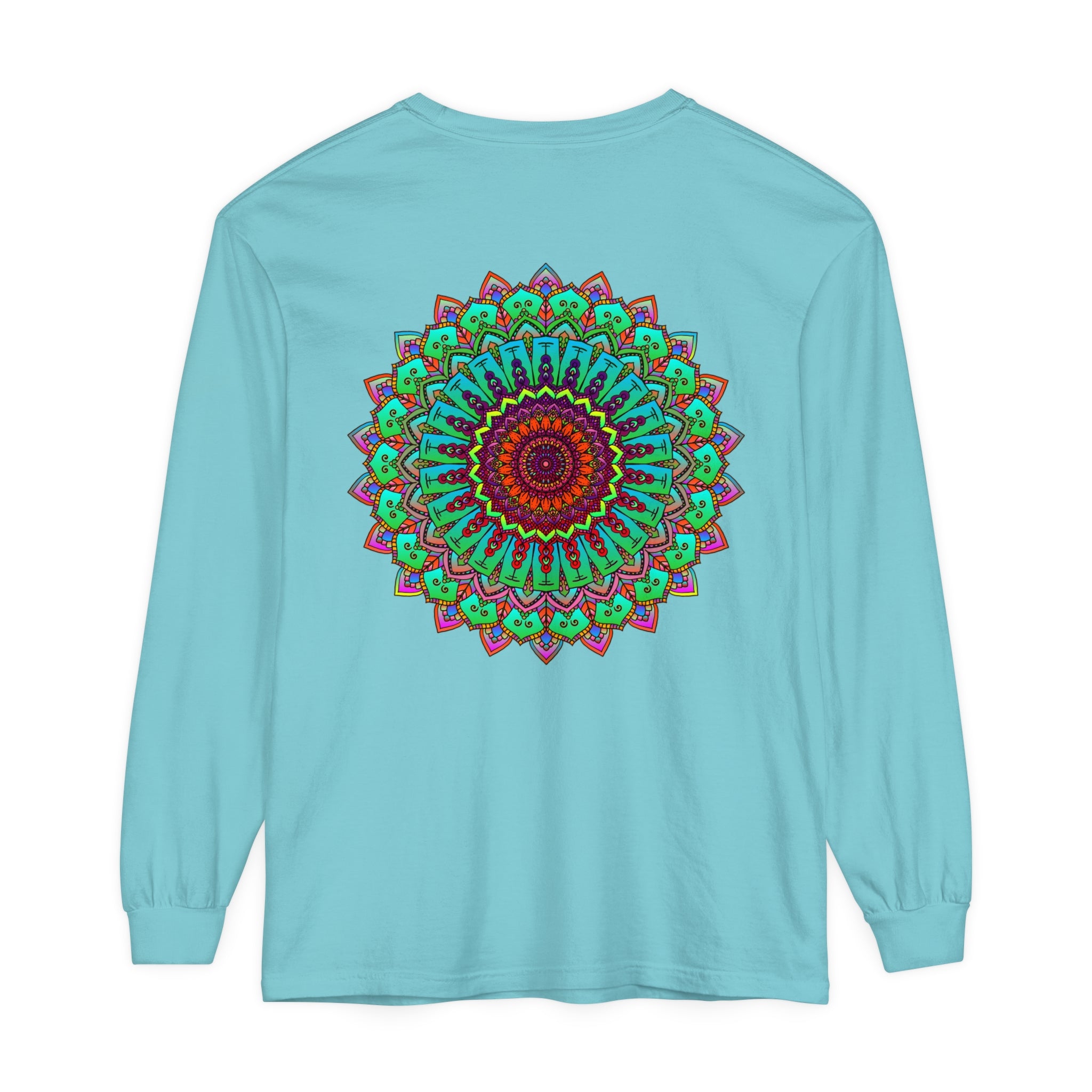 Vibrant Mandala Long Sleeve T-Shirt - Spiritual Art 51