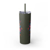 20oz Skinny Tumbler with Hand - drawn Colorful Mandala Design - Keeps Drinks Hot/Cold - BPA - Free - Blululi