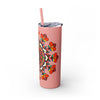 20oz Skinny Tumbler with Hand - drawn Colorful Mandala Design - Keeps Drinks Hot/Cold - BPA - Free - Blululi