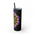 20oz Skinny Tumbler with Hand - drawn Colorful Mandala Design - Keeps Drinks Hot/Cold - BPA - Free - Blululi
