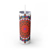 20oz Skinny Tumbler with Hand - drawn Colorful Mandala Design - Keeps Drinks Hot/Cold - BPA - Free - Blululi