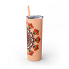 20oz Skinny Tumbler with Hand - drawn Colorful Mandala Design - Keeps Drinks Hot/Cold - BPA - Free - Blululi