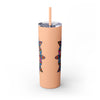 20oz Skinny Tumbler with Hand - drawn Colorful Mandala Design - Keeps Drinks Hot/Cold - BPA - Free - Blululi