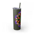 20oz Skinny Tumbler with Hand - drawn Colorful Mandala Design - Keeps Drinks Hot/Cold - BPA - Free - Blululi